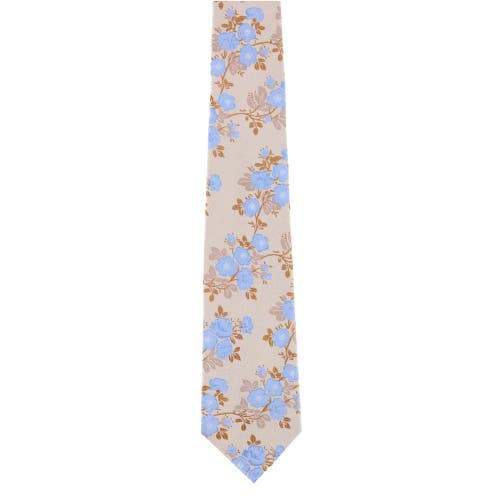 Shop Trafalgar Florian Silk Novelty Necktie In Yellow And Light Blue