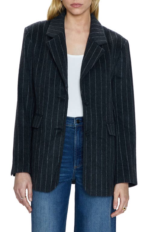 Shop Pistola Jane Wool Blend Blazer In Charcoal Chalk Stripe