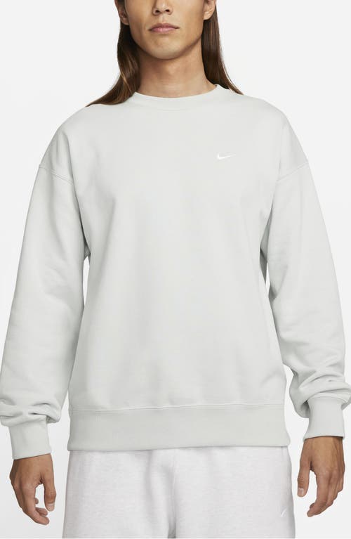 Nike Solo Swoosh Oversize Crewneck Sweatshirt In Gray