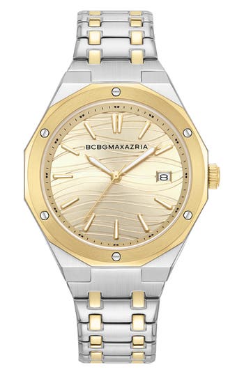 Bcbg Max Azria 3-hand Quartz Two-tone Bracelet Watch, 36mm In Metallic