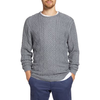 1901 Fisherman Crewneck Sweater, Grey
