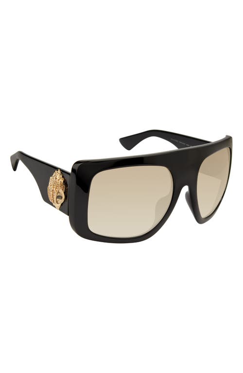 Kurt Geiger London 62mm Oversize Rectangular Sunglasses In Black/brown Gold
