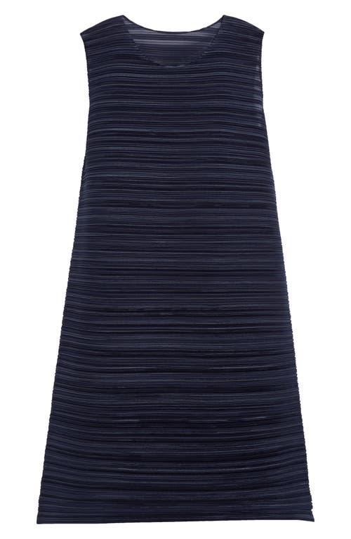 Pleats Please Issey Miyake Sheer Bounce Sleeveless Dress Dark Navy at Nordstrom,