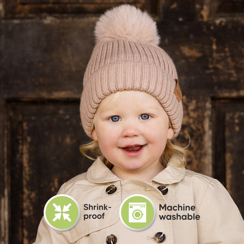 Keababies 2-pack Pom Knitted Beanie In Fawn