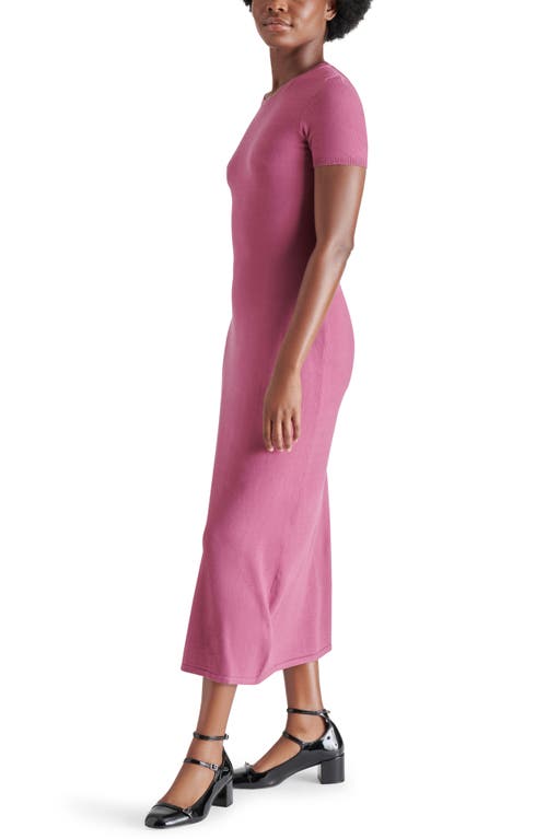 Shop Steve Madden Francis Short Sleeve Maxi Sweater Dress In Autumn Mauve