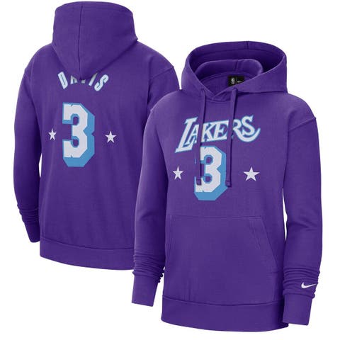 Men's Los Angeles Lakers Anthony Davis Post Black/Purple Ombre Name &  Number T-Shirt