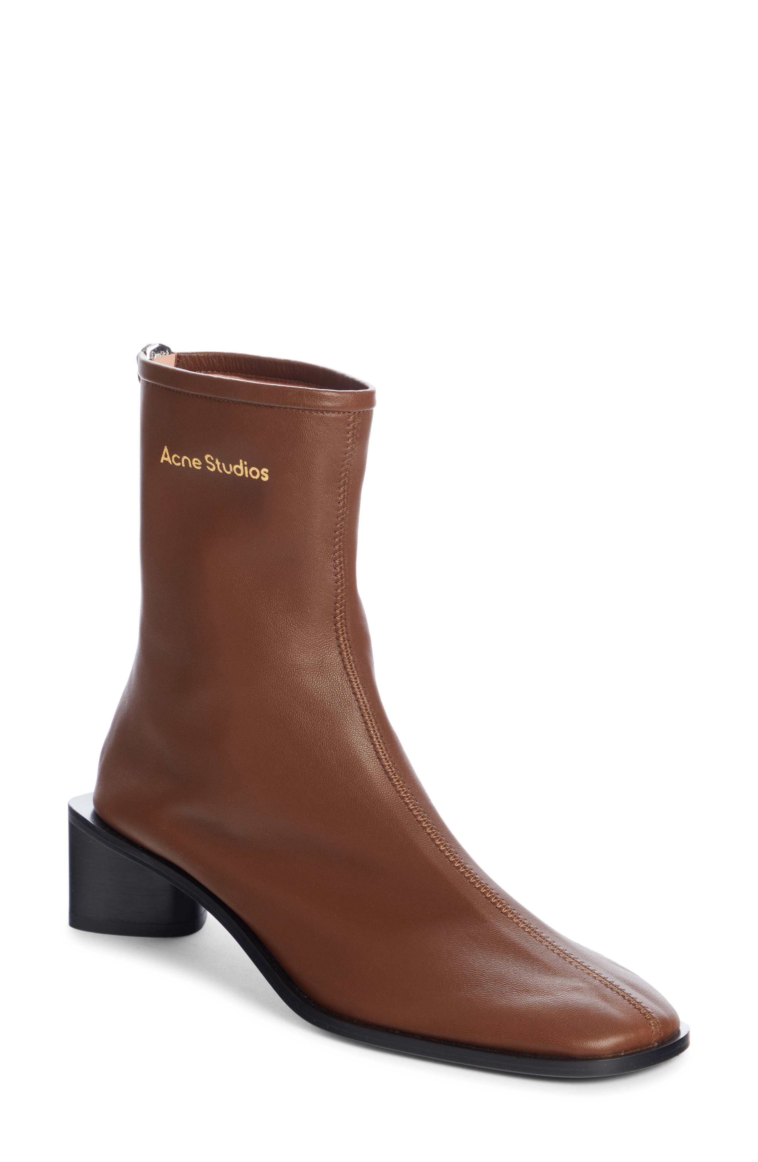 brown designer ankle boots