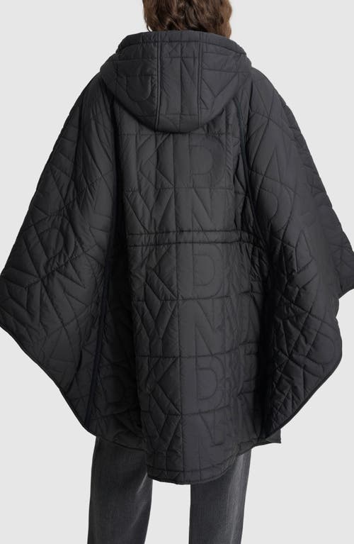 Shop Dkny Oversize Quilted Hooded Cape In Black