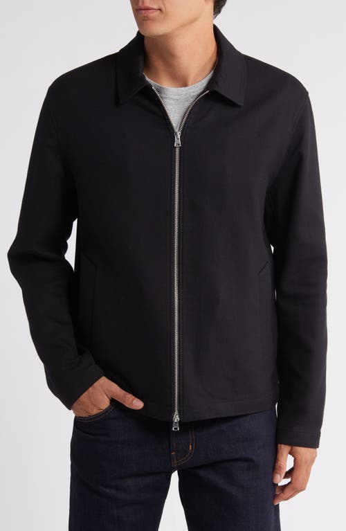 Shop Vince Zip-up Jacket In Black/heather Charcoal