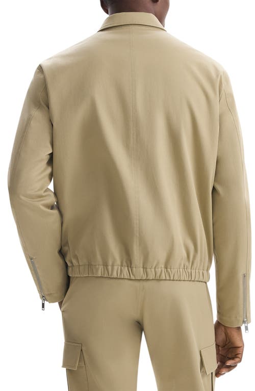 Shop Theory Cotton Twill Zip Cuff Bomber Jacket In Khaki