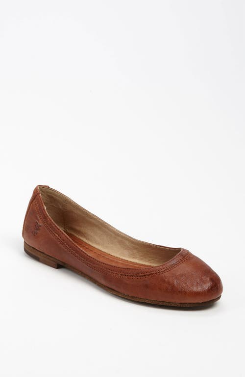Frye Carson Ballet Flat in Cognac Leather