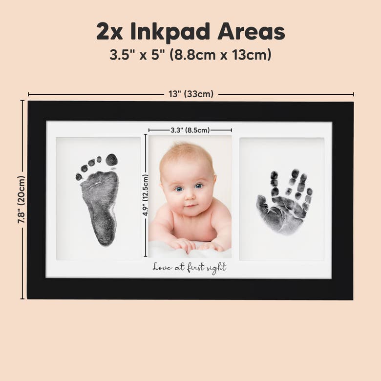 Shop Keababies Duo Clean Touch Inkless Hand & Footprint Frame Kit In Onyx Black