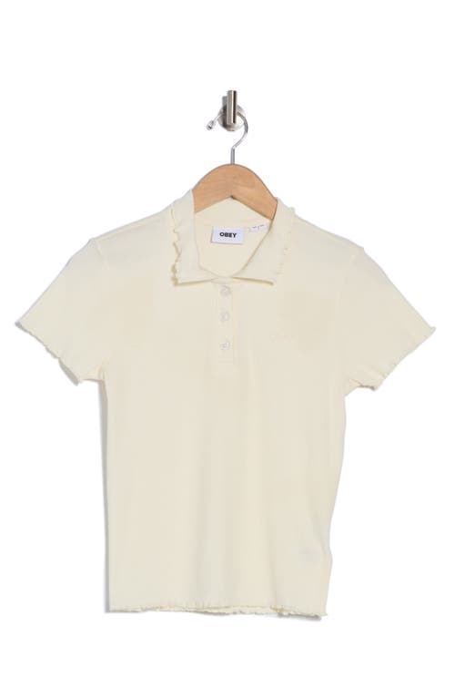 Shop Obey Loren Lettuce Edge Polo In Unbleached