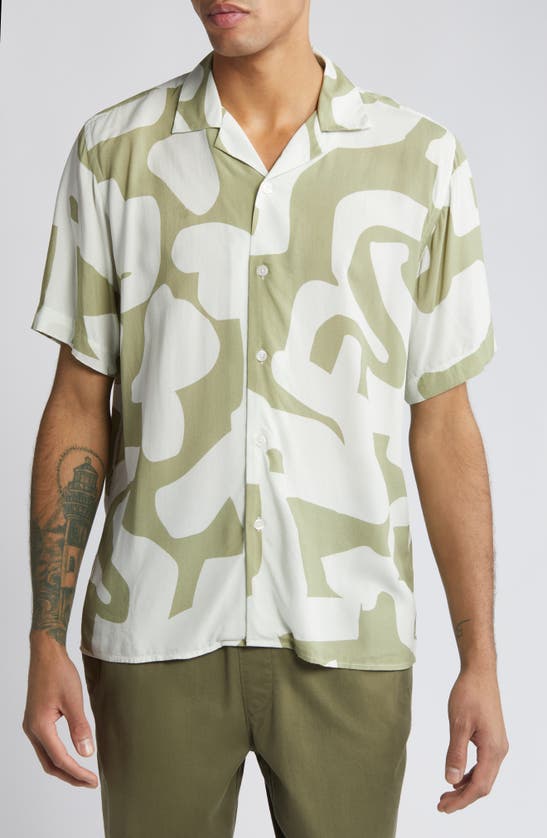 Oas Sage Puzzlotec Camp Shirt In Green