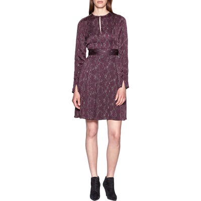Equipment Jenava Keyhole Long Sleeve Dress, Burgundy