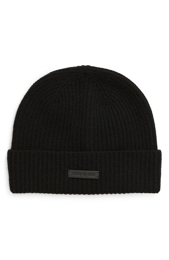 Shop Fear Of God Rib Cashmere Beanie In Black