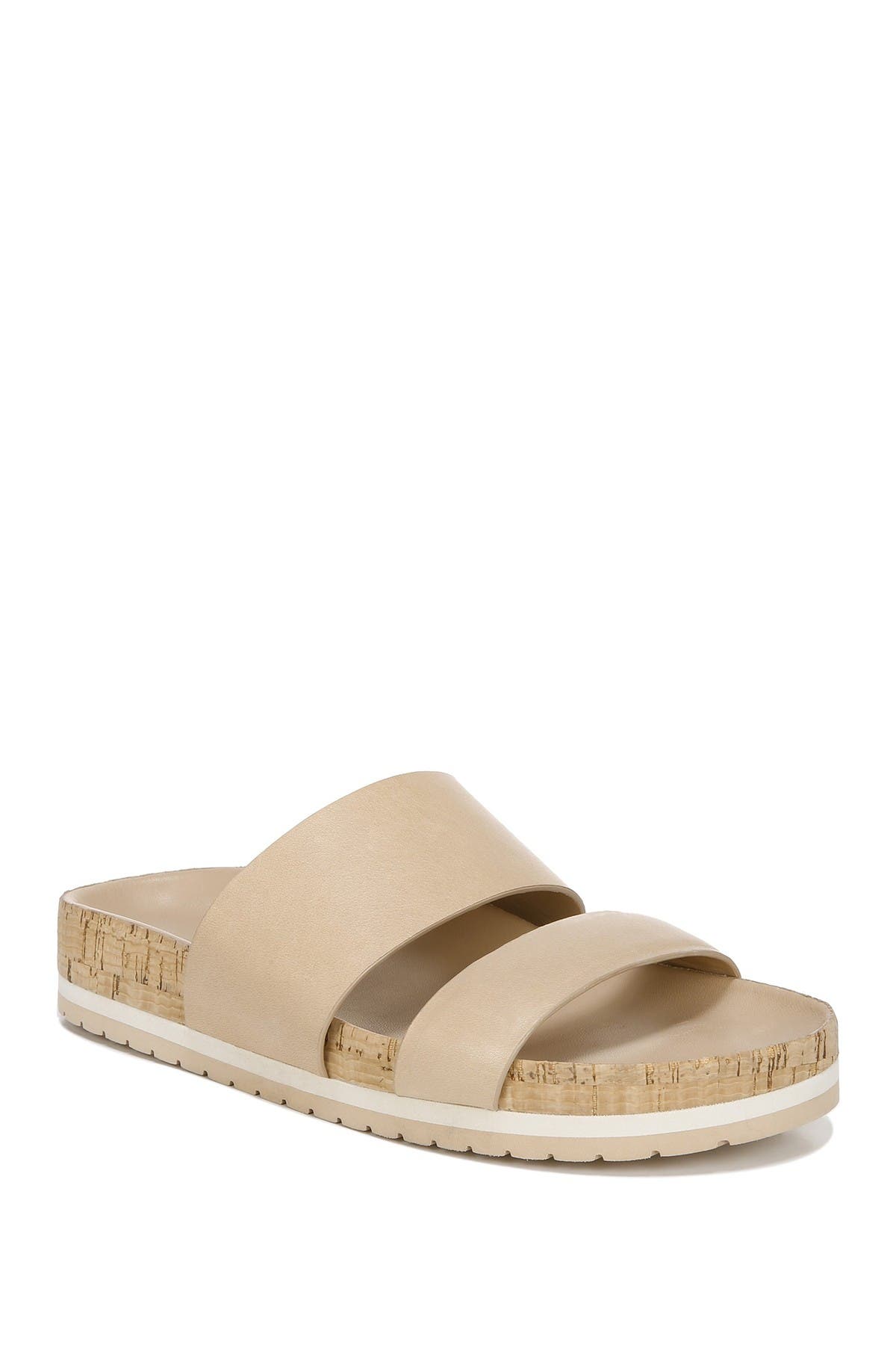 Vince Giana Leather Dual Strap Slide Sandal In Cappuccino | ModeSens