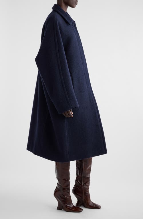 Shop Dries Van Noten Roolsy Longline Down Wool Coat In Navy