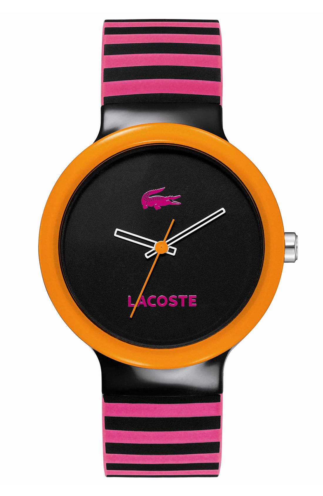 Lacoste 'Goa' Stripe Silicone Strap Watch, 40mm Nordstrom