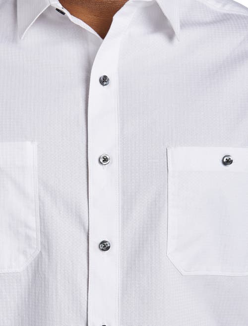 Synrgy Textured Solid Sport Shirt In White
