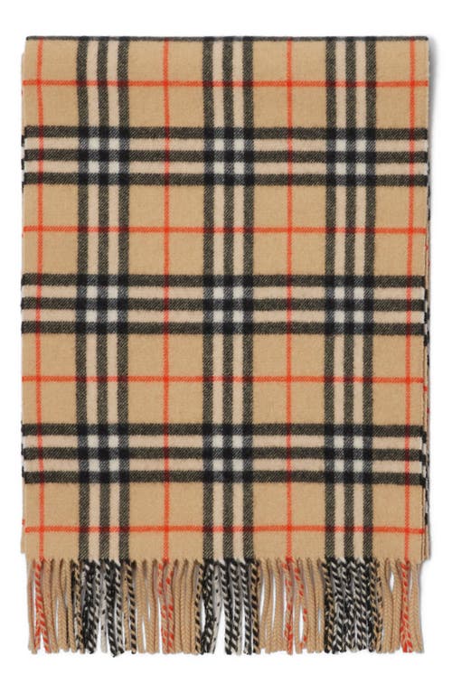 Burberry Megacheck Cashmere Scarf In Sand