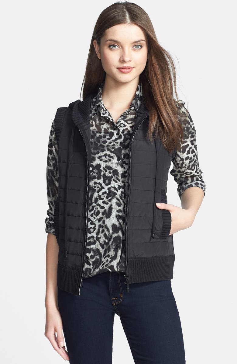 MICHAEL Michael Kors Hooded Sweater Vest with Quilted Front (Regular ...
