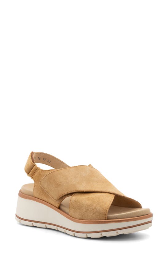 Ara Santiago Slingback Platform Wedge Sandal In Cmel