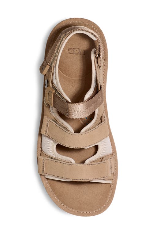 Ugg Mens Beige Goldencoast Multi-strap Suede And Mesh-blend Flat Sandals In Sand
