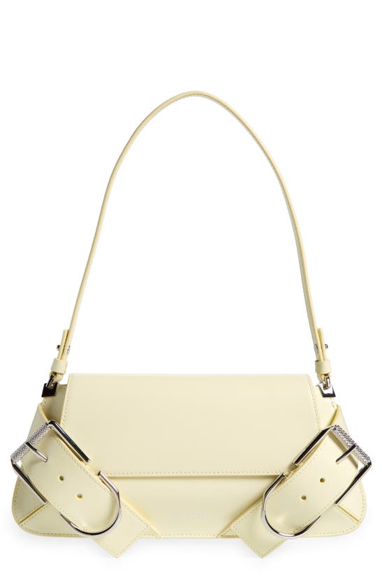 Shop Givenchy Voyou Leather Flap Shoulder Bag In Soft Yellow