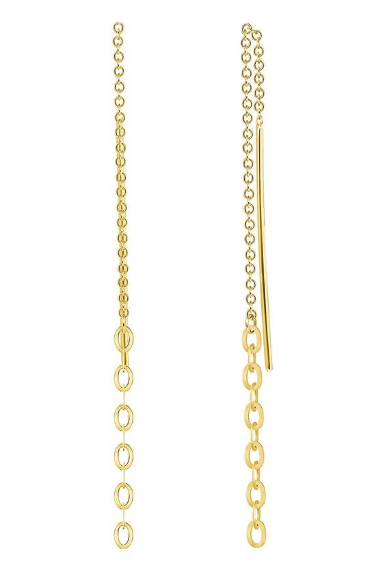 Shop Ron Hami 14k Gold Chain Link Threader Earrings In 14k Yellow Gold