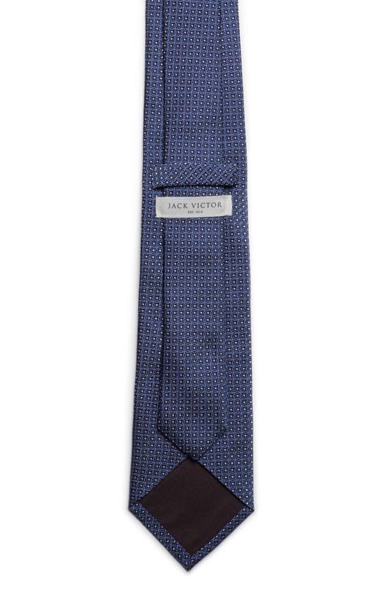 Shop Jack Victor Lorraine Micropattern Silk Tie In Blue