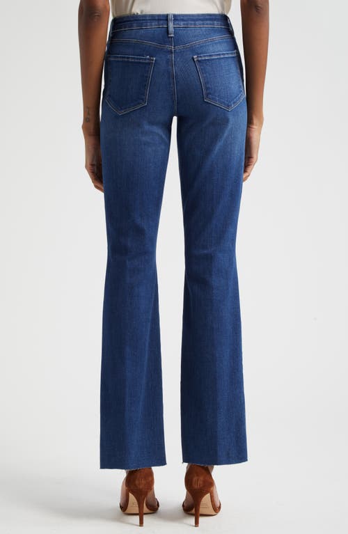 Shop L Agence L'agence Ruth High Waist Raw Hem Straight Leg Jeans In Marlin