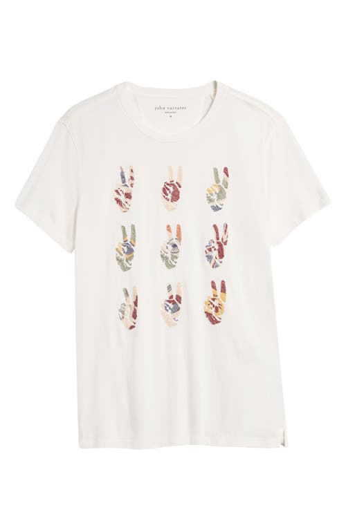 John Varvatos Multi Peace Hand Organic Cotton Graphic T-shirt In Salt