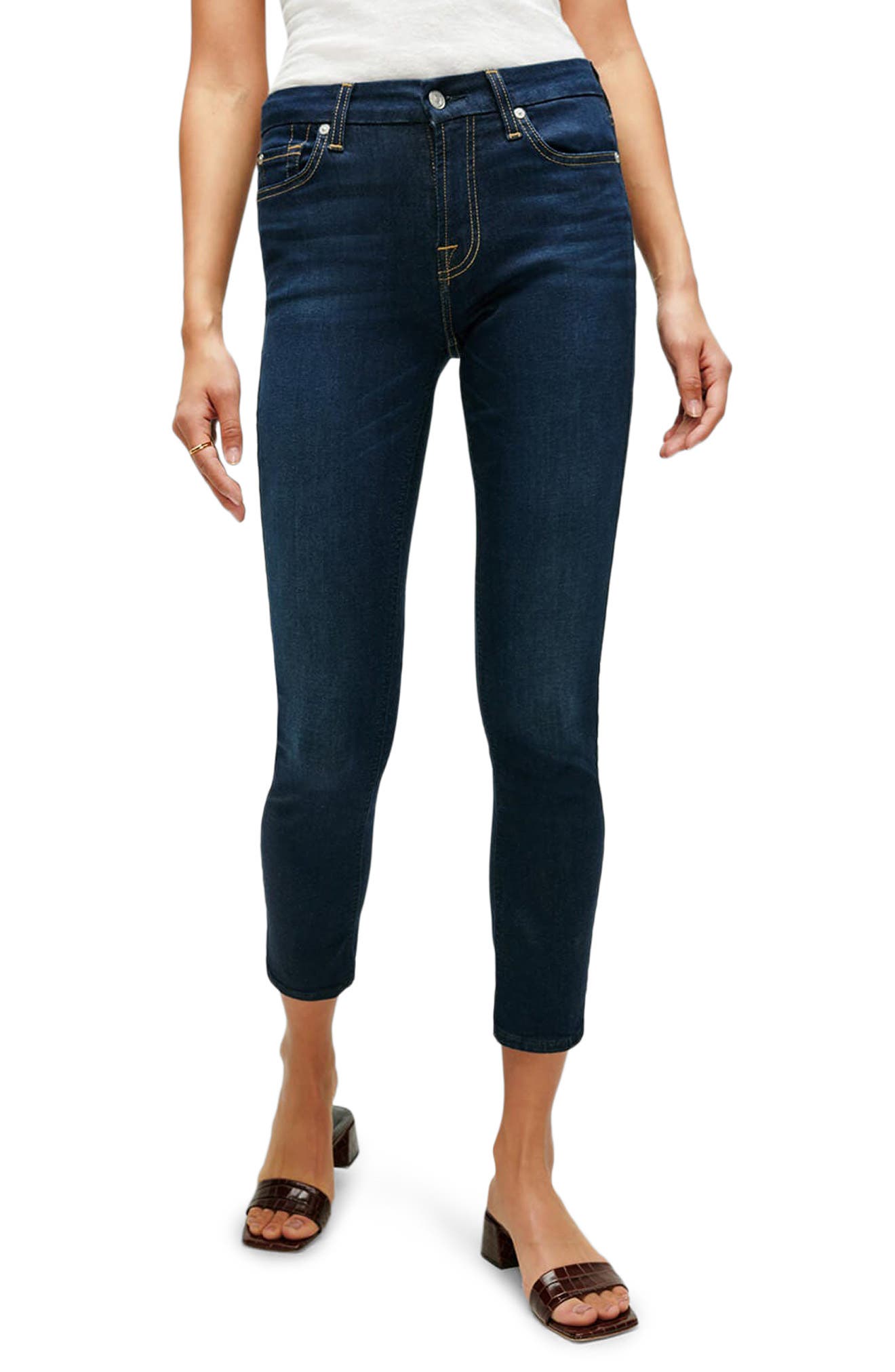 7 for all mankind super high waisted skinny jeans