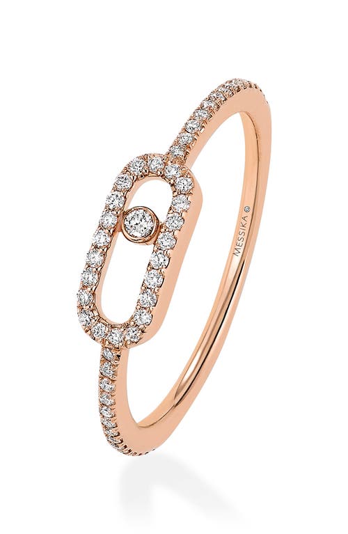 Messika Move Uno Pavé Diamond Ring In Pink Gold