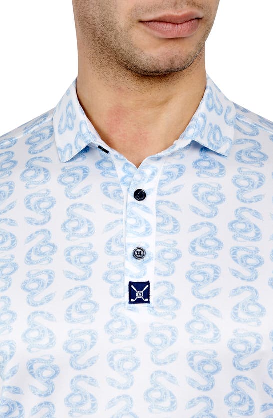 Construct Snake Golf Polo Shirt In Blue