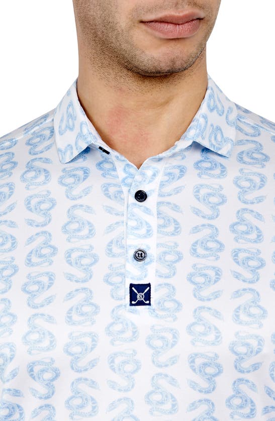 Shop Construct Snake Golf Polo Shirt In Blue