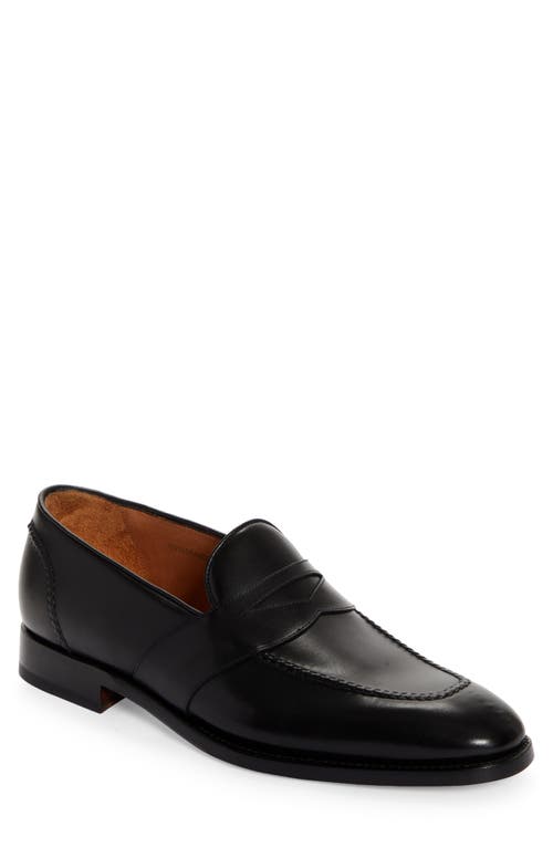 Ralph Lauren Meegan Calfskin Penny Loafer In Black