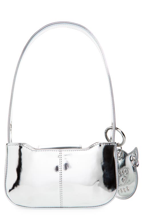 Shop Justine Clenquet Dylan Metallic Vinyl Shoulder Bag In Silver W/devil