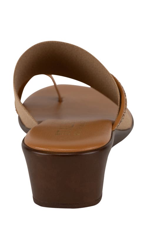 Italian Shoemakers Sianni Wedge Sandal In Tan