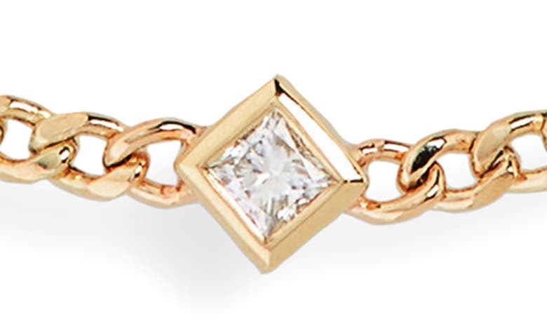 Zoë Chicco 14k Yellow Gold Princess Diamonds Diamond Solitaire Curb Chain Bracelet, 0.06 Ct. T. W. In Yellow Gold