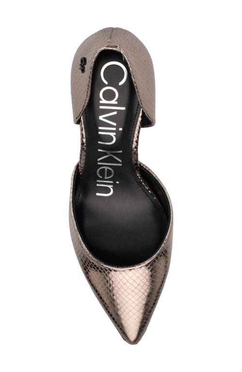 Calvin Klein Gloria D'orsay Pump In Metallic Pewter
