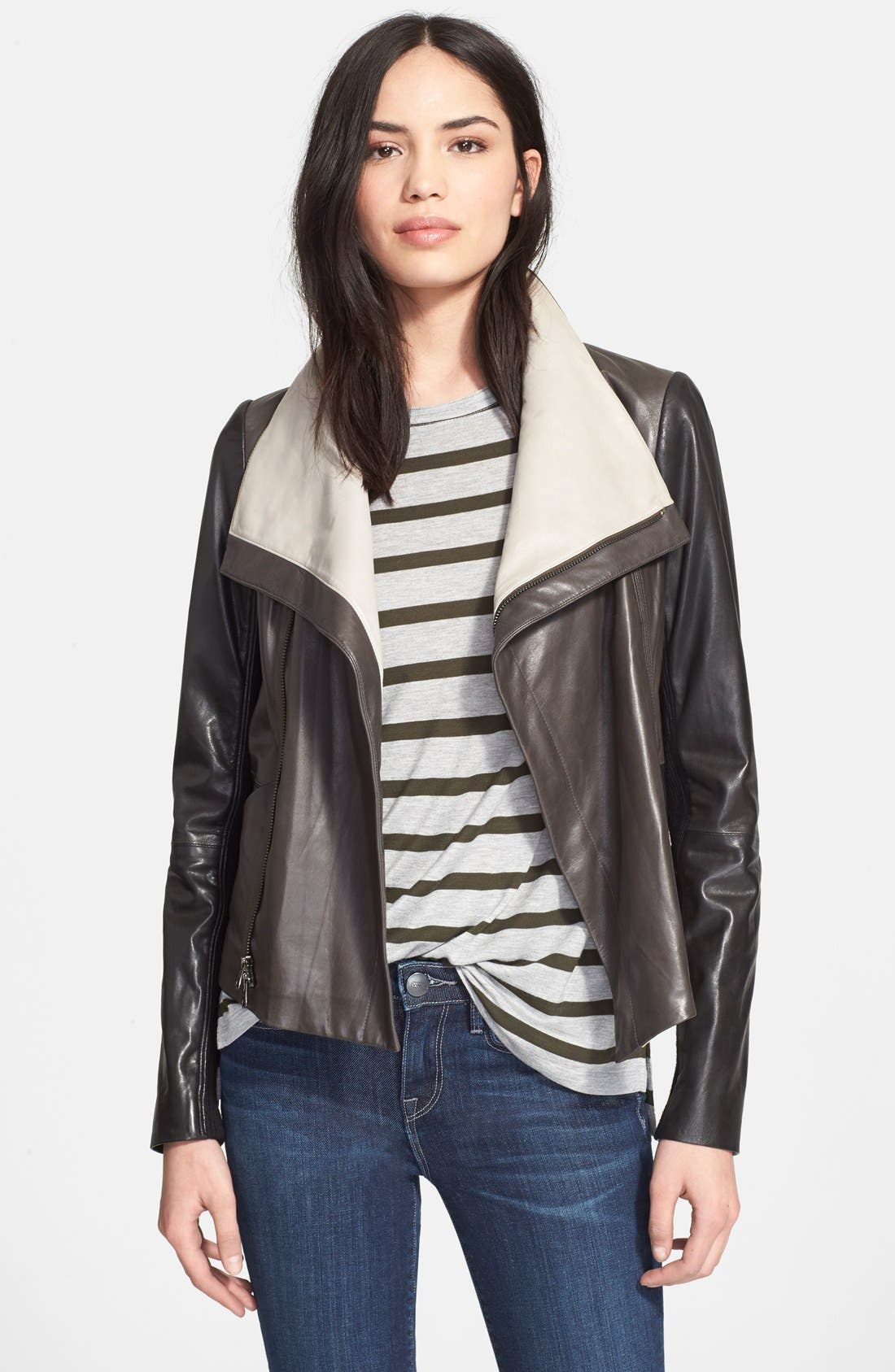 Vince Colorblock Leather Jacket Nordstrom