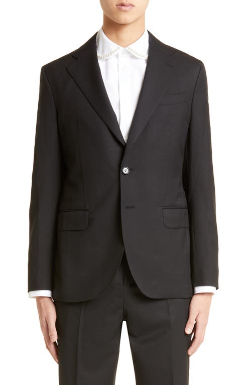 Simone Rocha Classic Tailoring Blazer With Daisy Detail In Black/pearl