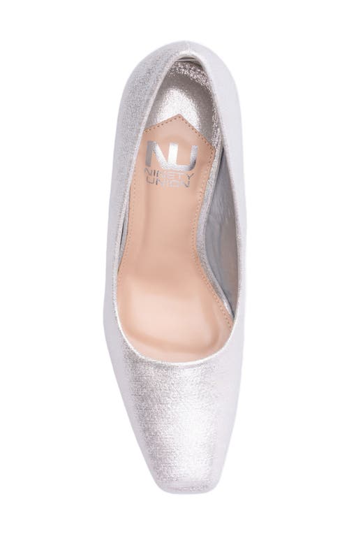 Ninety Union Blast Square Toe Pump In Silver