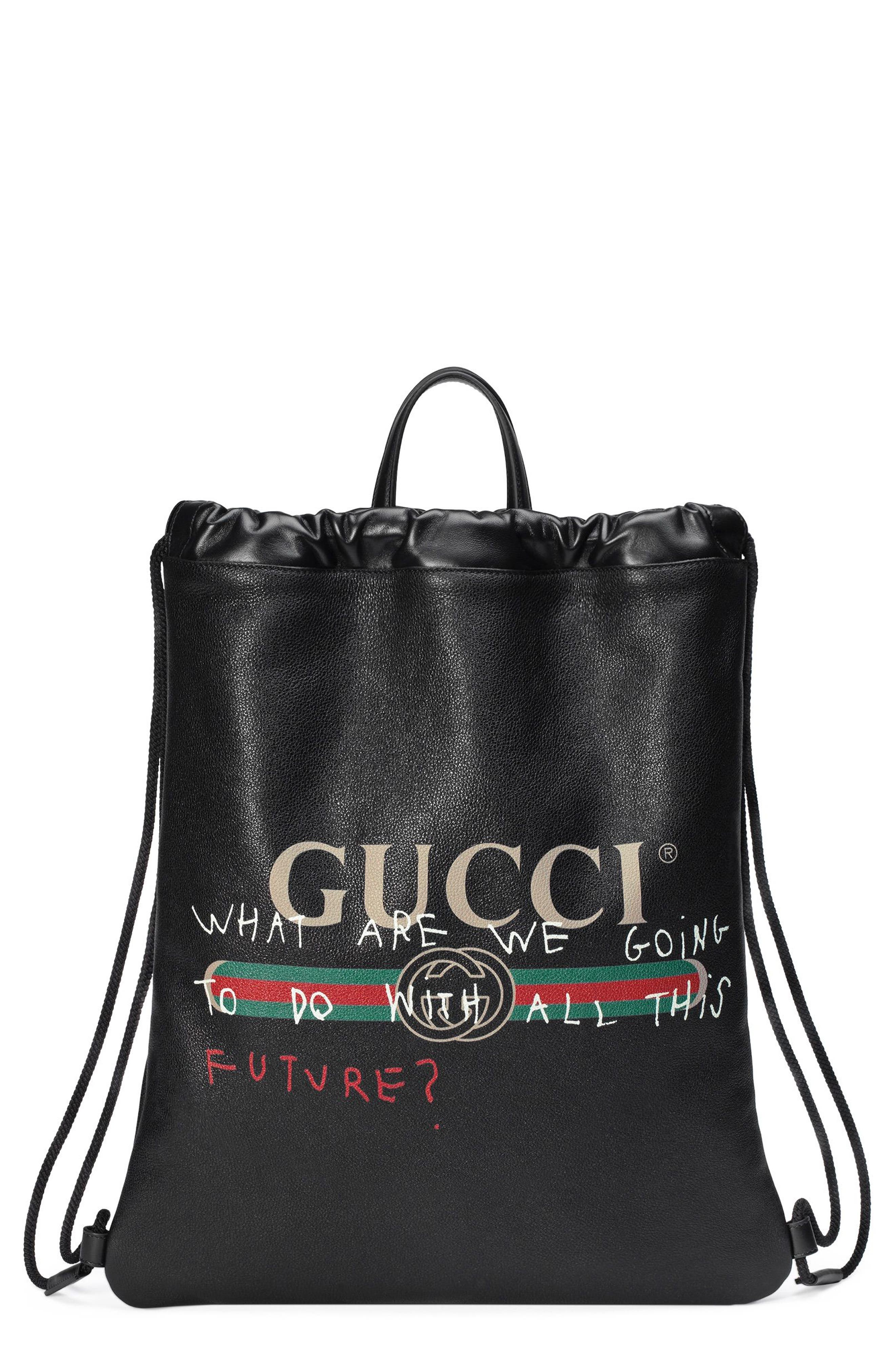 Gucci Drawstring Leather Backpack Nordstrom