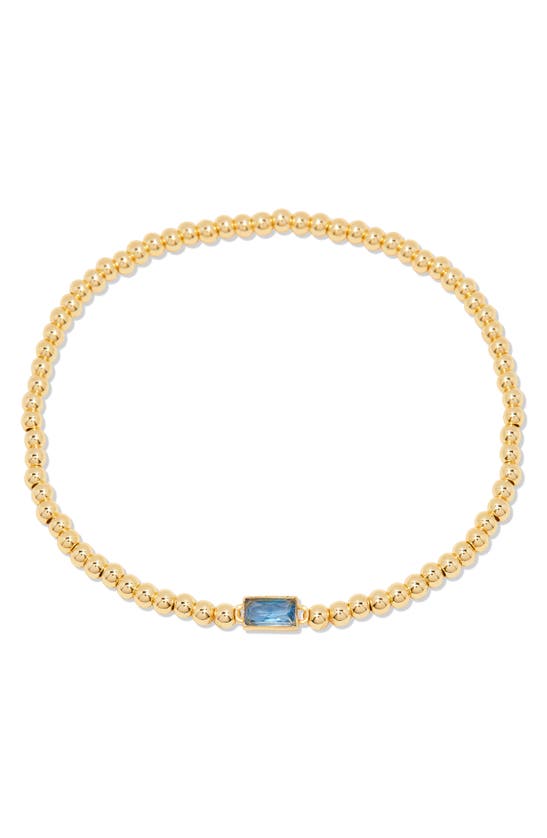 Shop Brook & York Brook And York Kylie Birthstone Beaded Stretch Bracelet In Gold - March