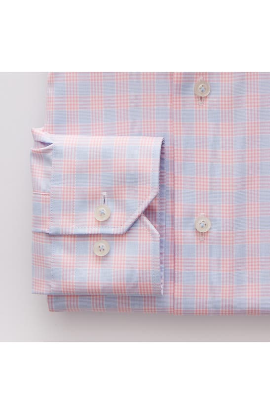 Shop Emanuel Berg Prince Of Wales Slim Fit Check Twill Button-up Shirt In Light Pastel Pink
