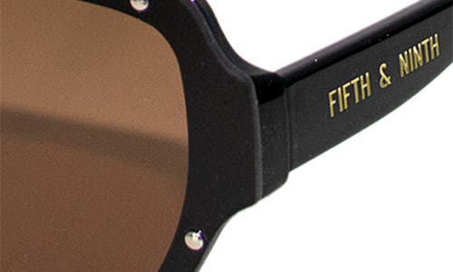 Fifth & Ninth Jolie 71mm Oversize Polarized Square Sunglasses In Black/brown