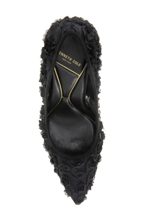 Kenneth Cole Romi Floral Mesh Pointed Toe Pump In Black Mesh